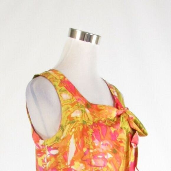Pink yellow J. CREW sleeveless blouse 2 - Picture 4 of 8